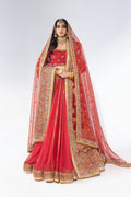 Pakistani Scarlet Zardozi Chiffon Lehenga Choli (3-Piece) - Image 6