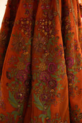 Pakistani Rust Embroidered Net & Cotton Lehenga (3-Piece) - Image 5