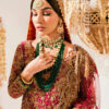 Deep Red Zardozi Kamkhwaab Farshi Lehenga (3-Piece) - Image 3