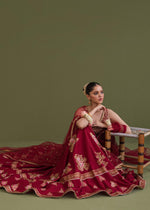 Pakistani Red Embellished Korean Rawsilk Lehenga Choli (3-Piece) - Image 6