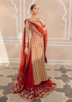Red Embroidered Net Bridal Lehenga (3-Piece) - Image 4