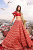 Crimson Red Embroidered Net Lehenga Choli (3-Piece) - Image 2