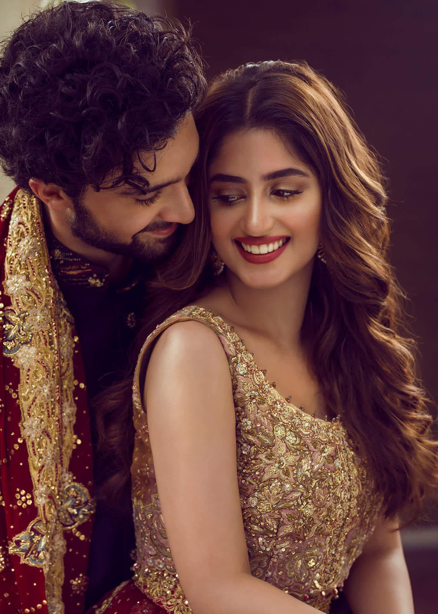 Deep Red Gold Embroidered Bridal Lehenga (3-Piece) - Image 2