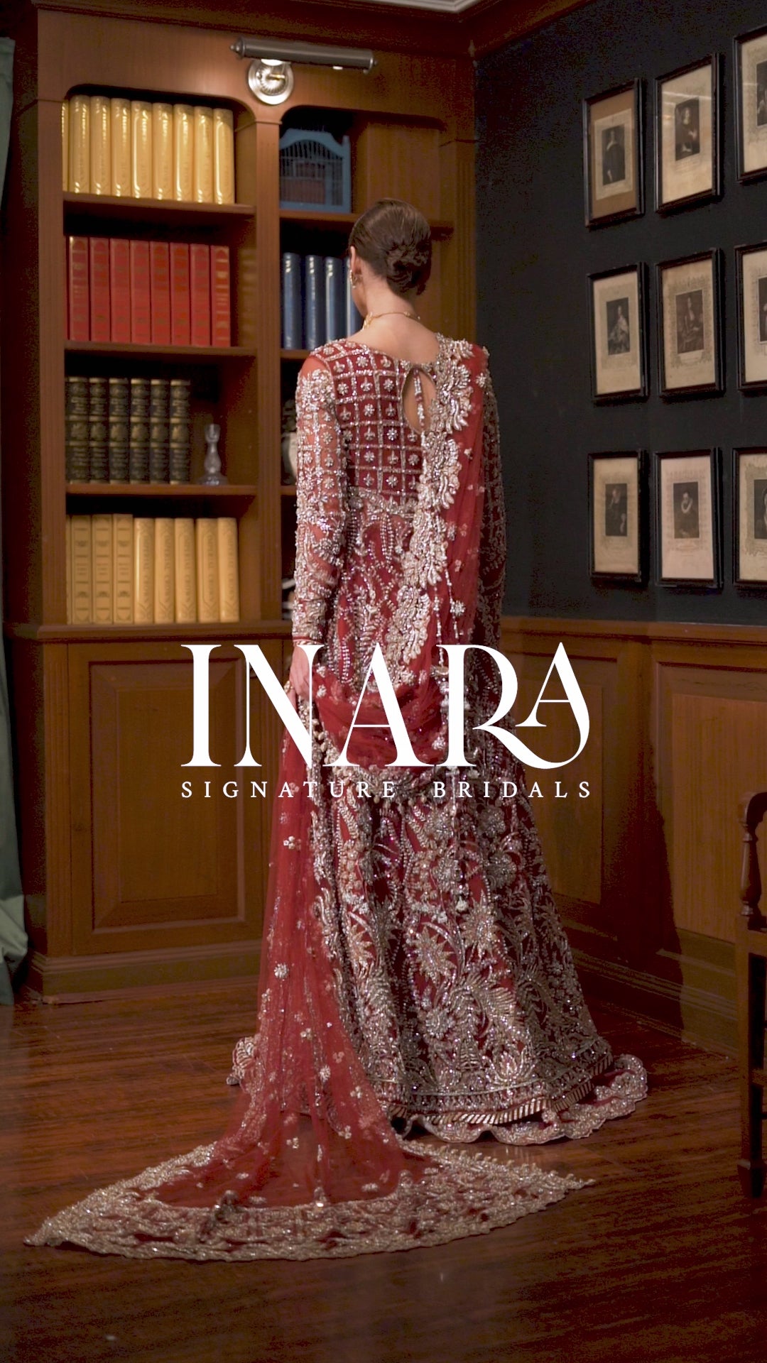 Pakistani Red Embroidered Net Bridal Lehenga (3-Piece) - Image 11