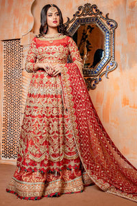 Red Ari Embroidered Organza Bridal Lehenga Choli (3-Piece) - Image 2