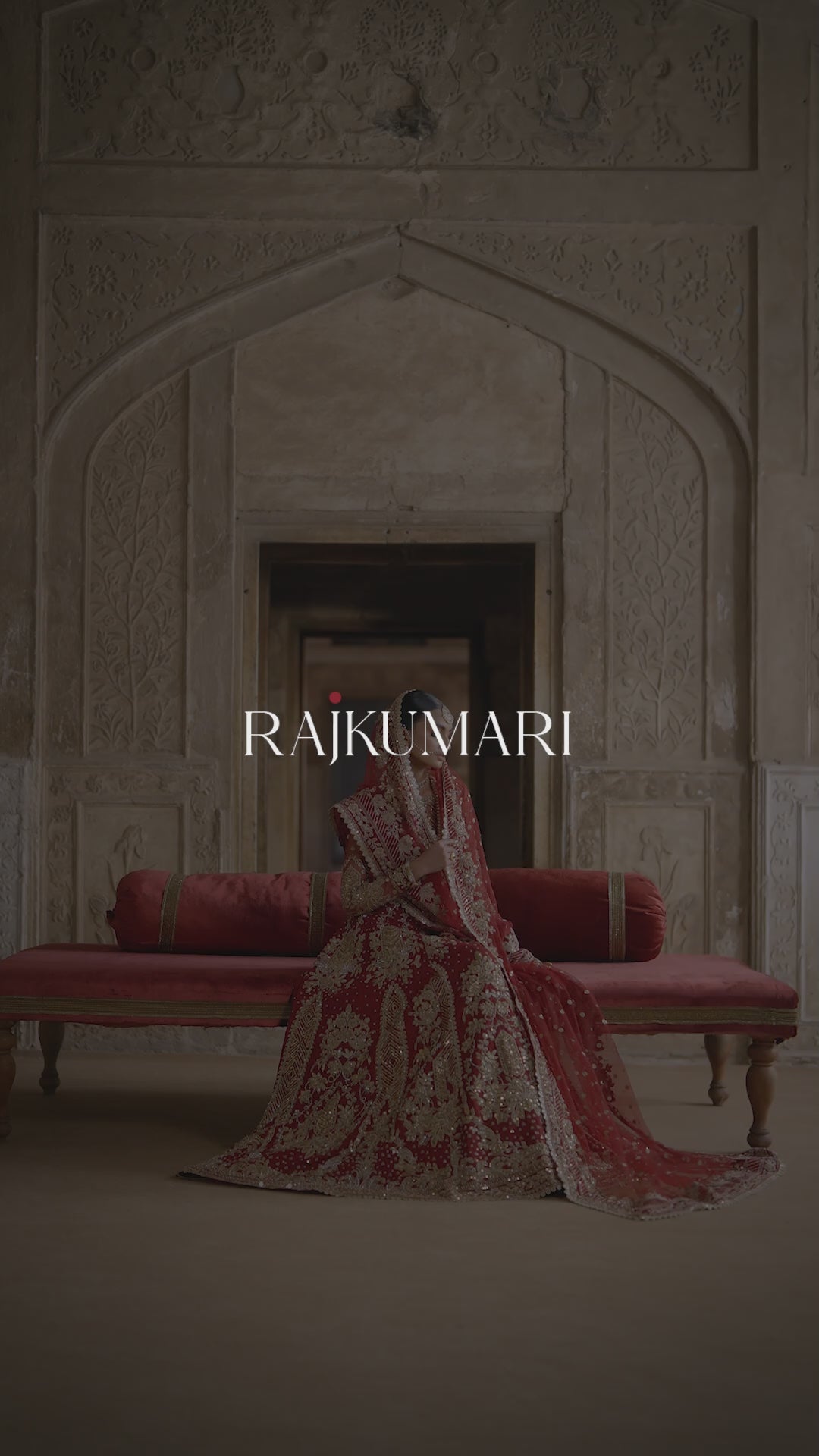 Deep Red Hand-Embellished Net & Organza Bridal Lehenga (3-Piece) - Image 9