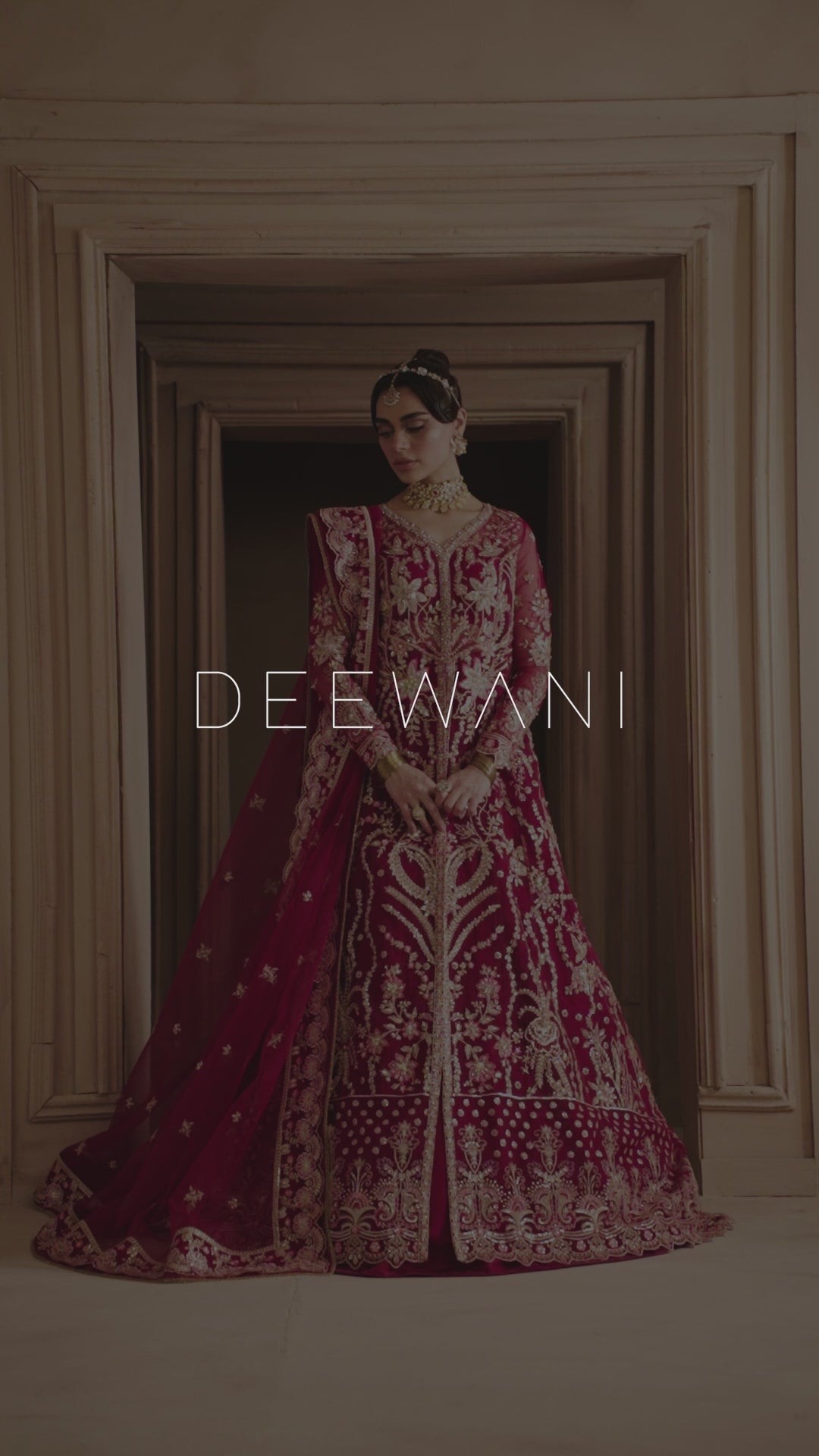 Deep Red Hand-Embellished Organza Bridal Lehenga (3-Piece) - Image 8