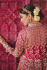 Red Embroidered Organza Peshwas with Silk Lehenga (3-Piece) - Image 6