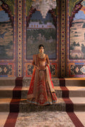 Red Resham Zardozi Organza Lehenga (3-Piece) - Image 2