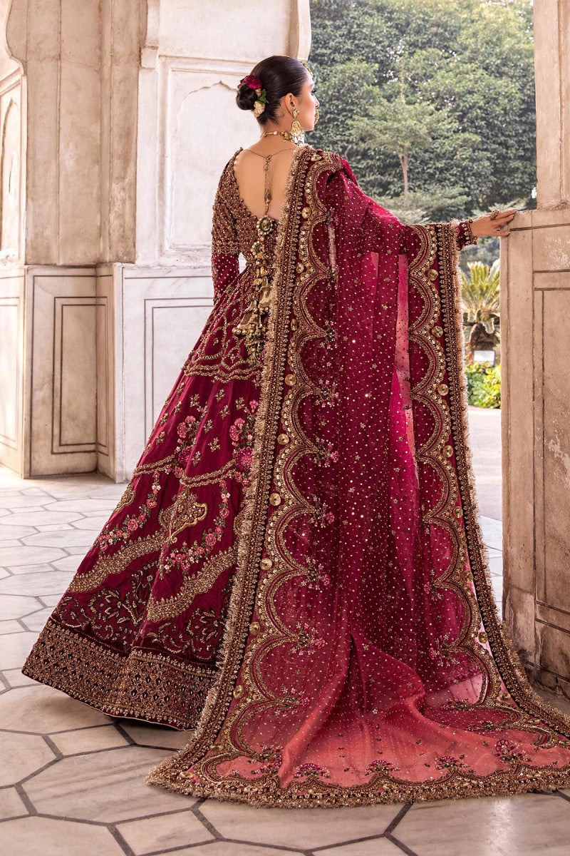Anari Red Embroidered Pure Raw Silk Lehenga (3-Piece) - Image 6