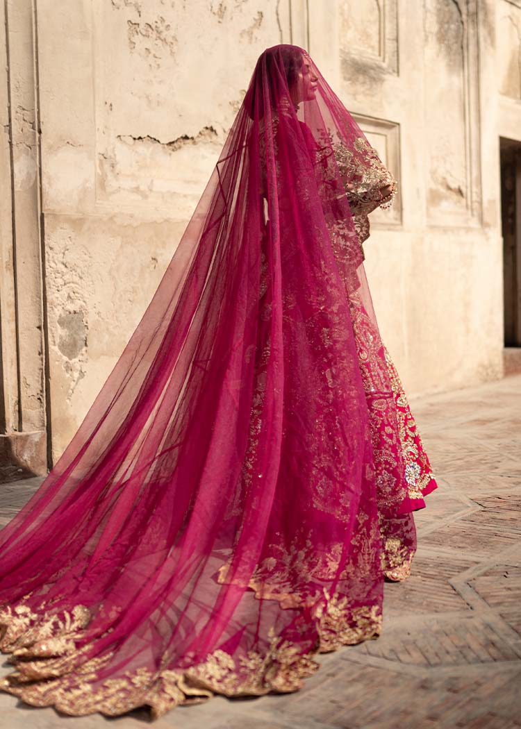 Wine Red Embroidered Raw Silk Lehenga Choli (3-Piece) - Image 2