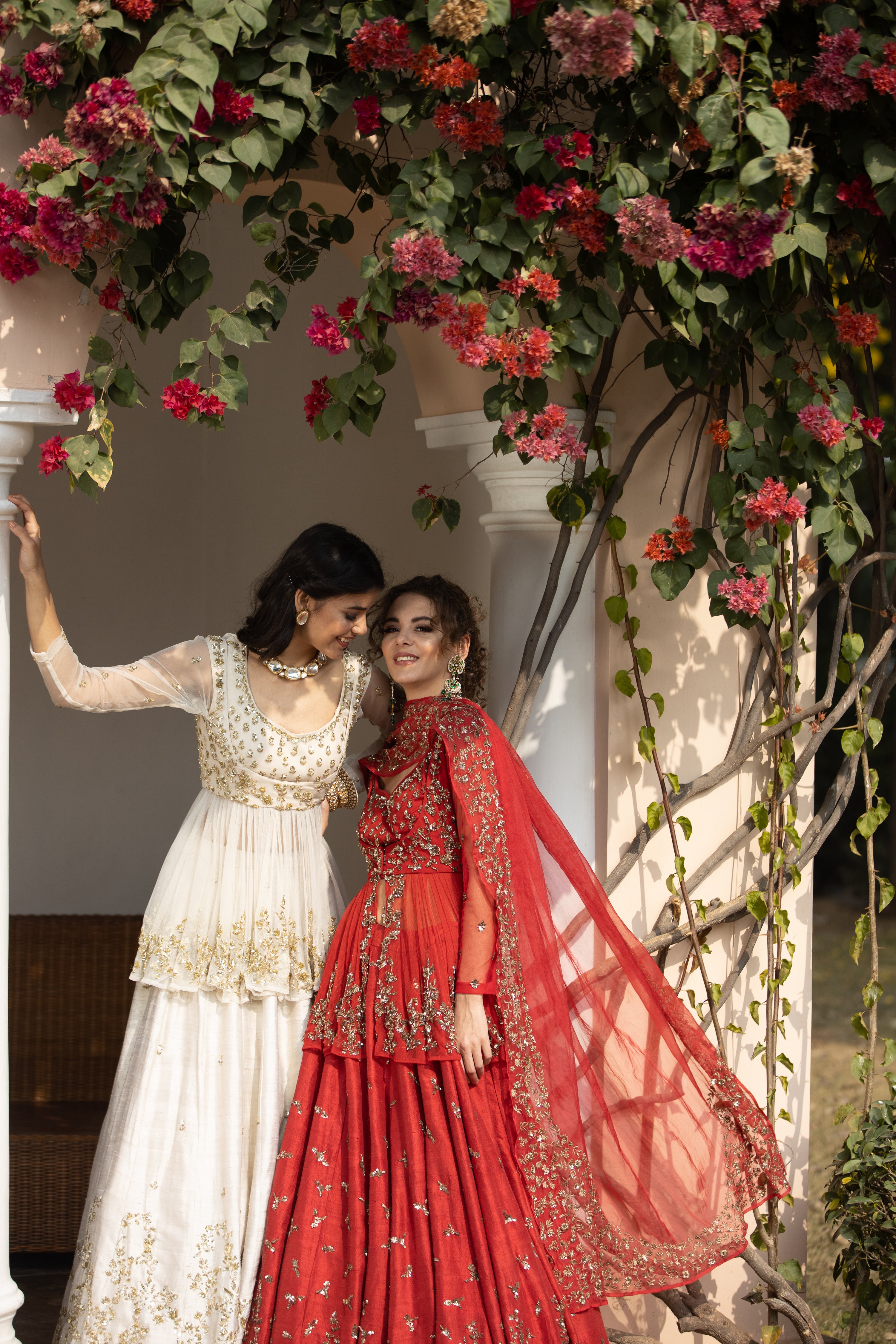 Red Sequin Raw Silk Lehenga Set (3-Piece) - Image 15