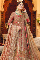 Red Zardozi Embroidered Chiffon & Raw Silk Lehenga (3-Piece) - Image 4