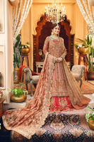 Red Zardozi Embroidered Chiffon & Raw Silk Lehenga (3-Piece) - Image 9