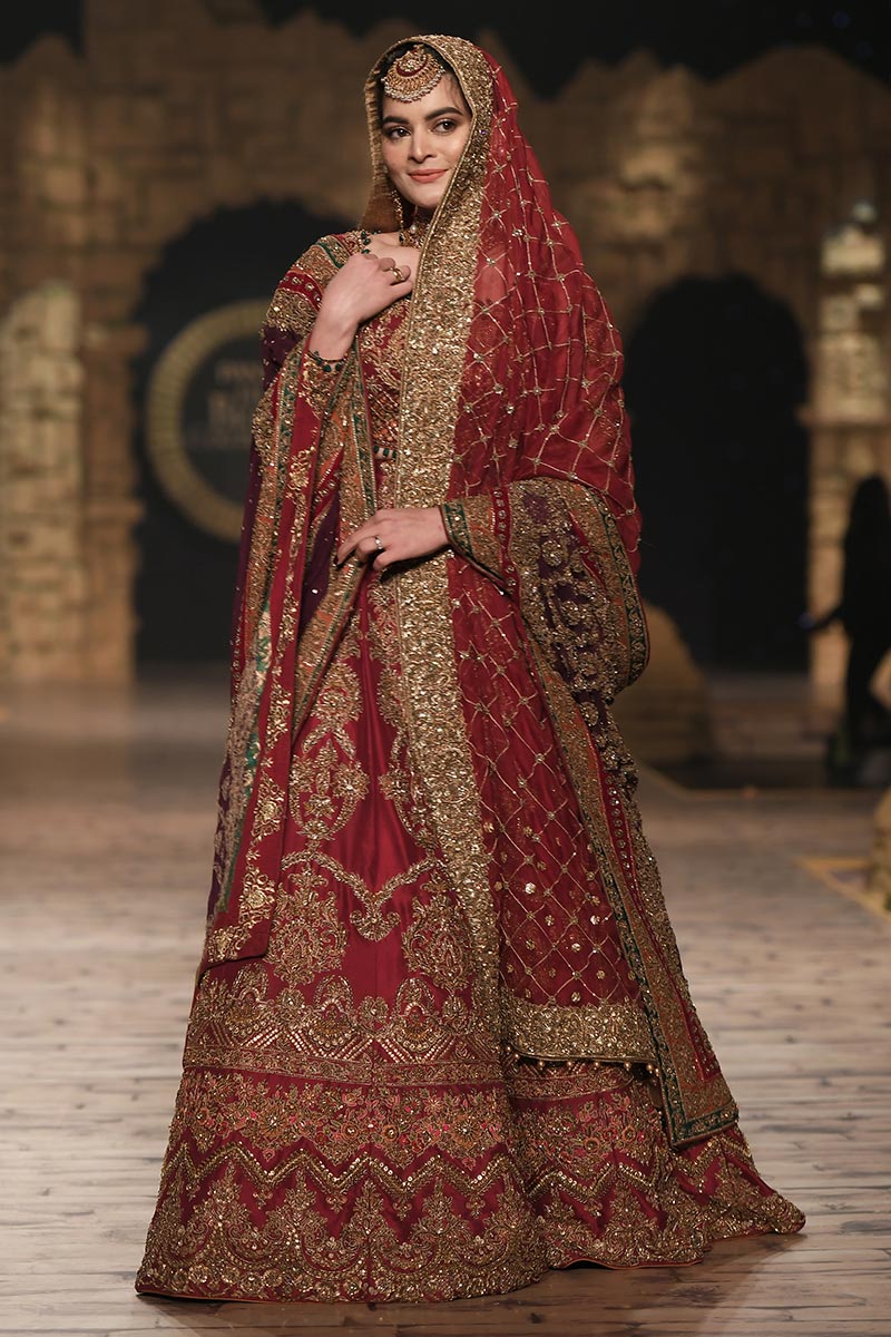 Red Zardozi Raw Silk Lehenga (3-Piece) - Image 1