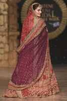 Red Zardozi Raw Silk Lehenga (3-Piece) - Image 5
