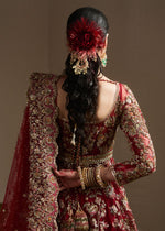 Pakistani Ruby Woo Embroidered Net Pishwas Dress (3-Piece) - Image 8