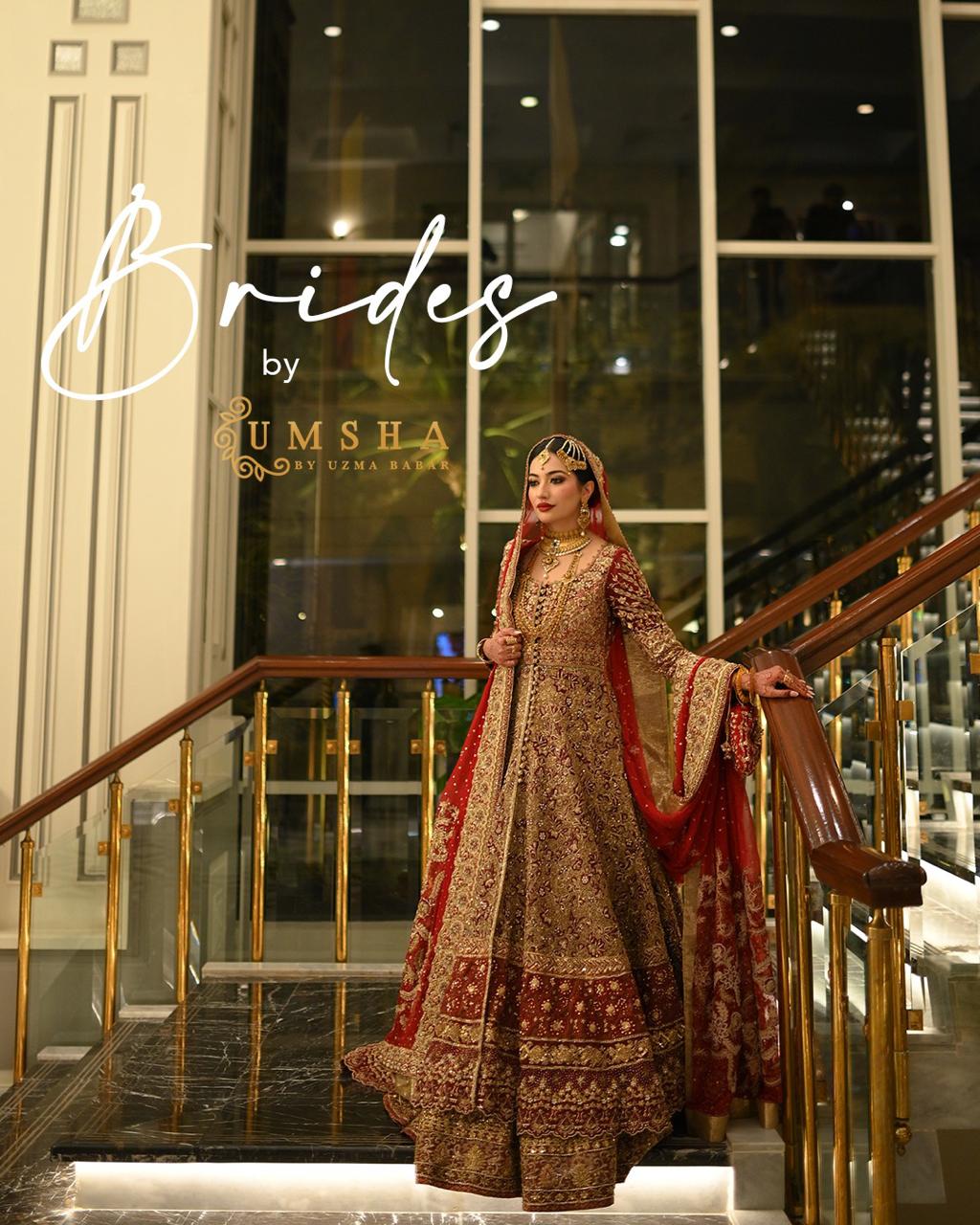 Deep Red Zardozi Silk Bridal Lehenga (3-Piece) - Image 6