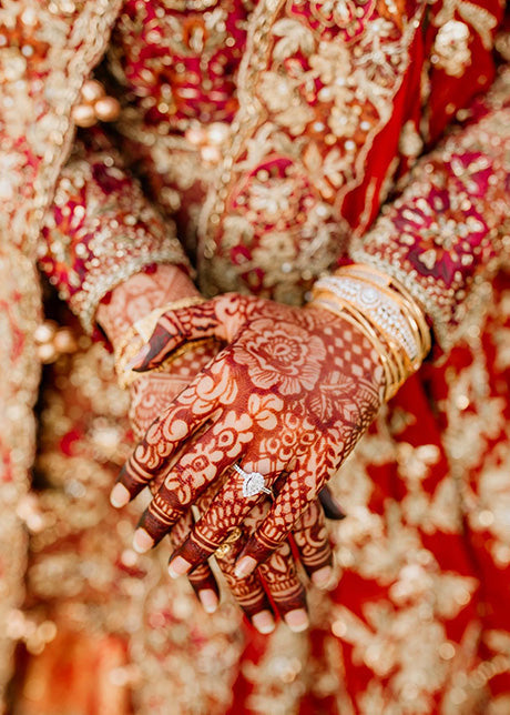 Deep Red Zardozi Silk Bridal Lehenga (3-Piece) - Image 2