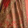 Pakistani Scarlet Gold Embellished Silk Bridal Lehenga (3-Piece) - Image 6