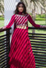 Pakistani Garnet Red Embellished Pure Silk Lehnga Choli (3-Piece) - Image 4