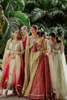 Scarlet Gota Embroidered Silk Net Choli & Organza Lehenga (3-Piece) - Image 13