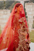 Red Embellished Silk Bridal Lehenga (3-Piece) - Image 7