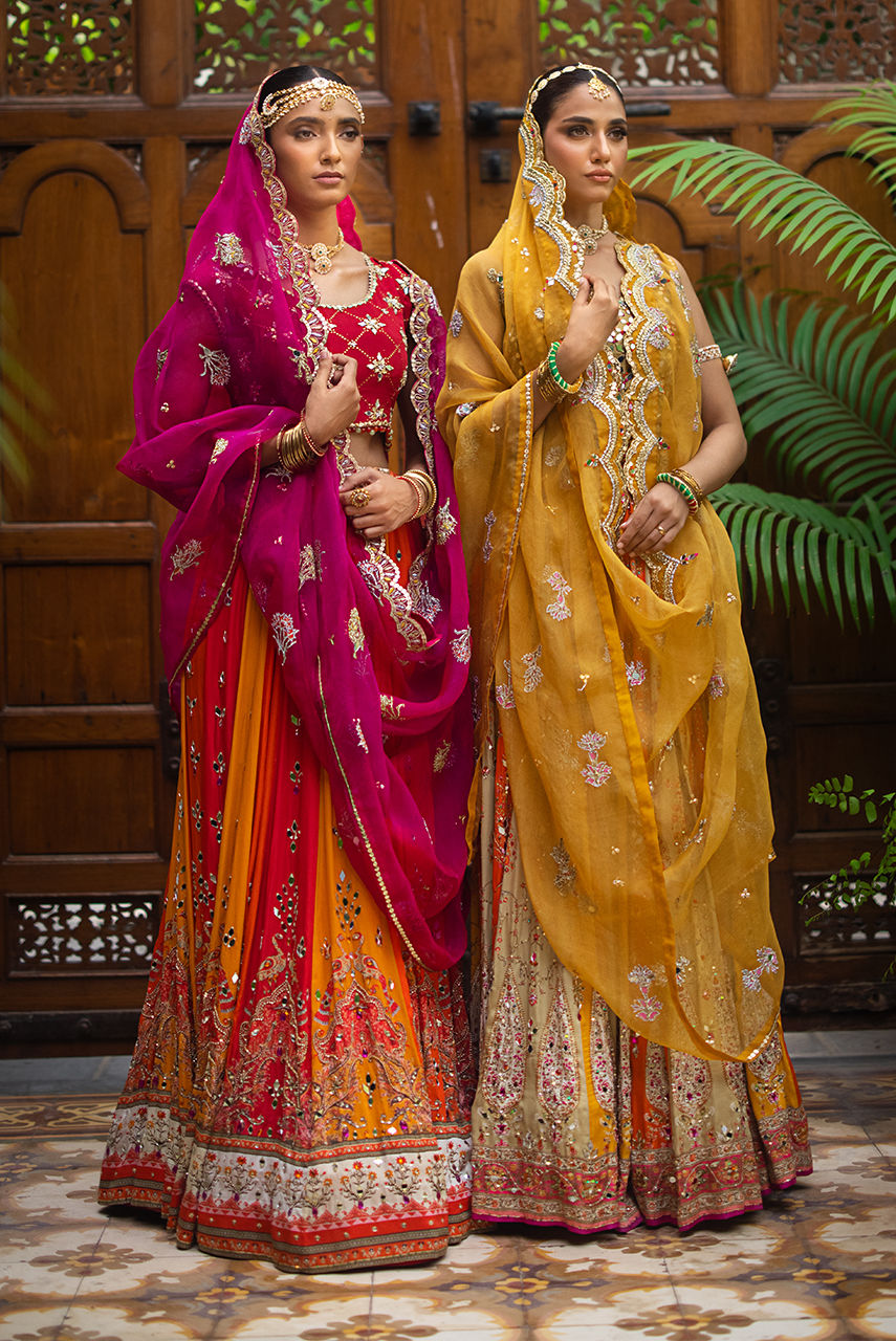 Crimson Zardozi Silk Lehenga Set (3-Piece) - Image 5