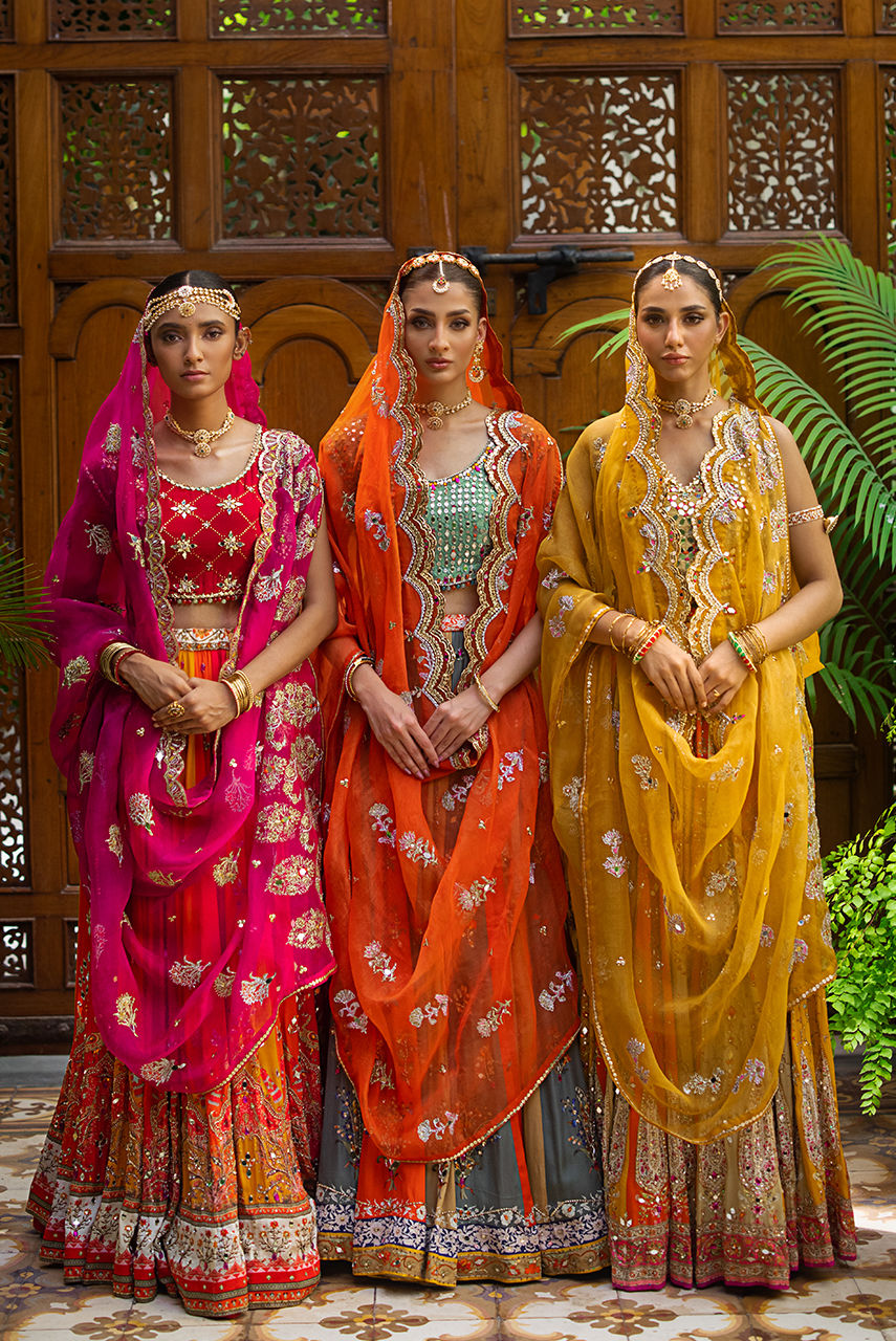 Crimson Zardozi Silk Lehenga Set (3-Piece) - Image 6