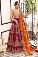 Pakistani Beet Red Zardozi Silk Lehenga (3-Piece) - Image 3