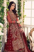 Salsa Red Embellished Net & Silk Lehenga (3-Piece) - Image 3