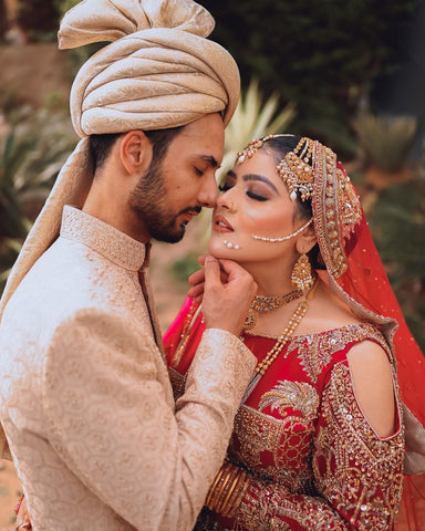 Pakistani Red Zardozi Embroidered Silk Bridal Lehenga (3-Piece) - Image 6