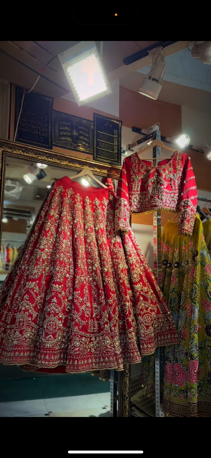 Royal Red Zardozi Silk Bridal Choli Lehenga (3-Piece) - Image 1