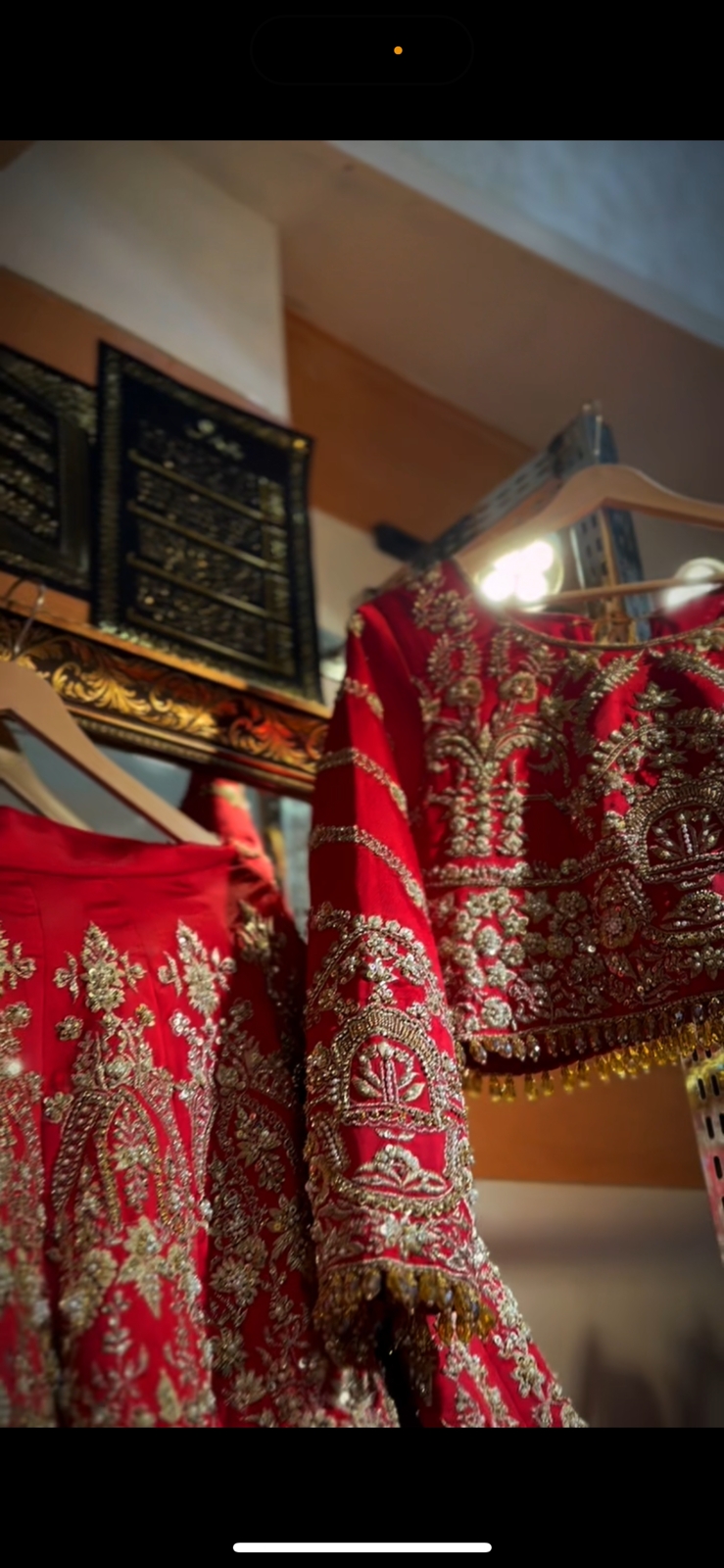 Royal Red Zardozi Silk Bridal Choli Lehenga (3-Piece) - Image 2