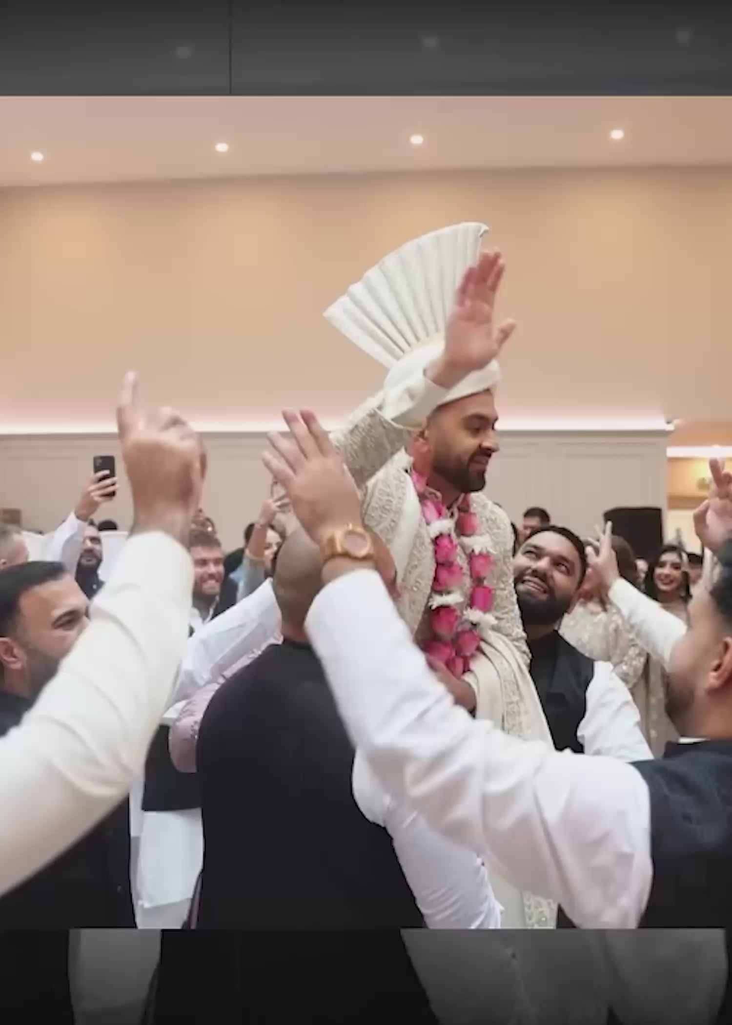 Deep Red Ivory Embroidered Silk Bridal Lehenga (3-Piece) - Image 3