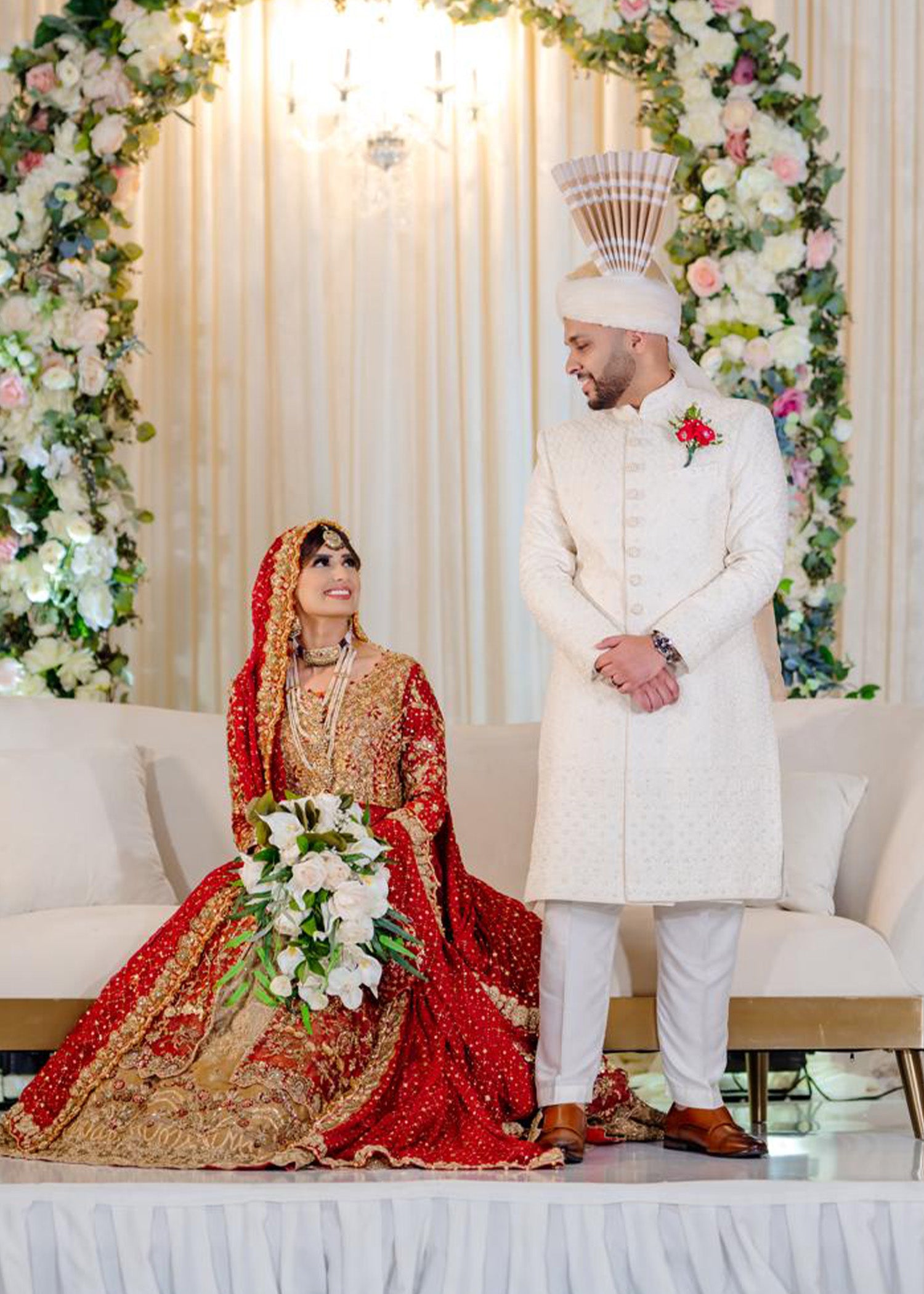 Crimson Red Zardozi Silk Bridal Lehenga (3-Piece) - Image 2