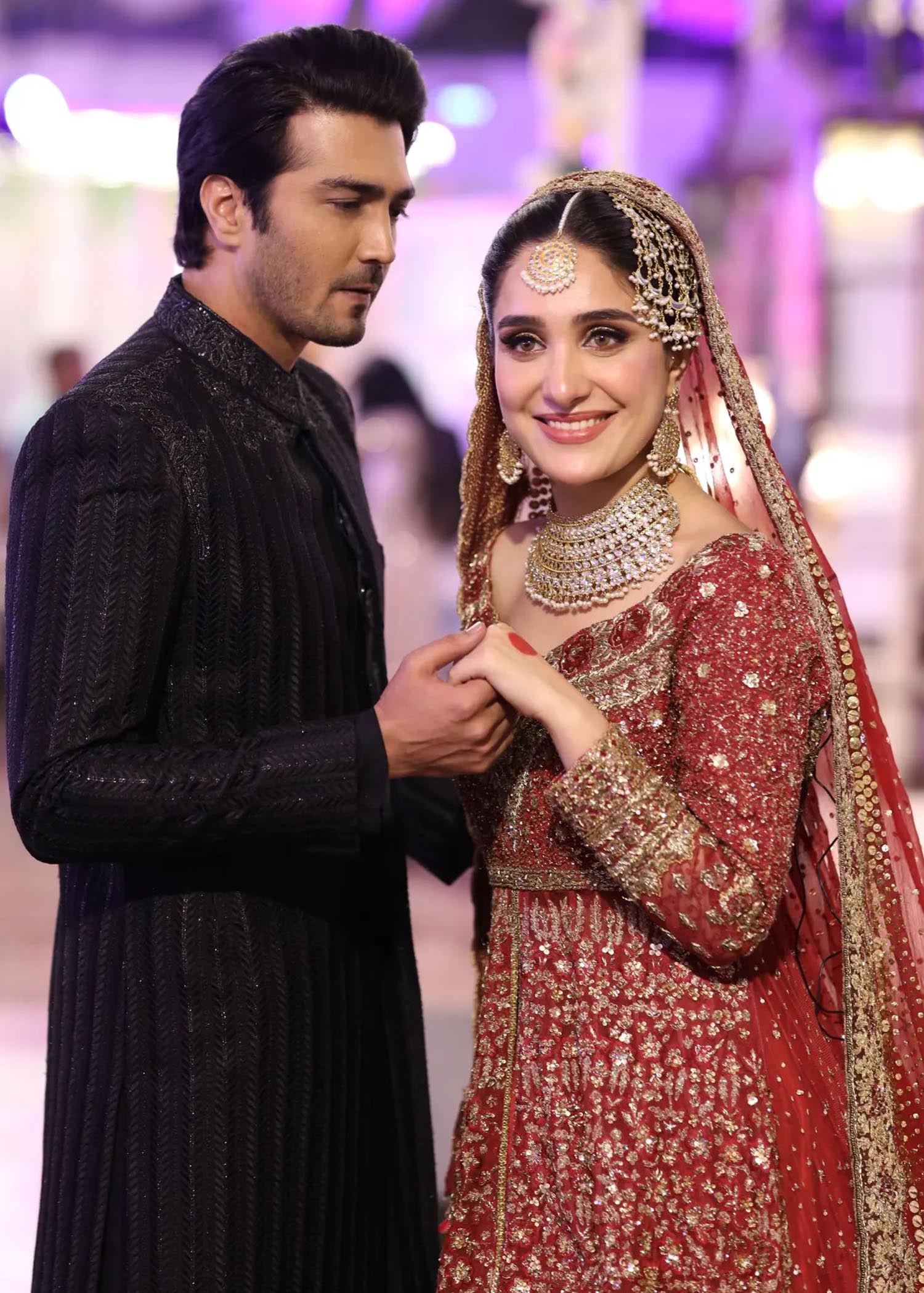 Deep Red Zardozi Silk Bridal Lehenga (3-Piece) - Image 3