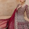 Deep Scarlet Embellished Silk Bridal Lehenga (3-Piece) - Image 2