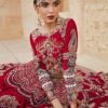 Pakistani Deep Scarlet Embellished Silk Bridal Lehenga (3-Piece) - Image 2