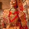 Red Gold Zardozi Silk Bridal Lehenga (3-Piece) - Image 3