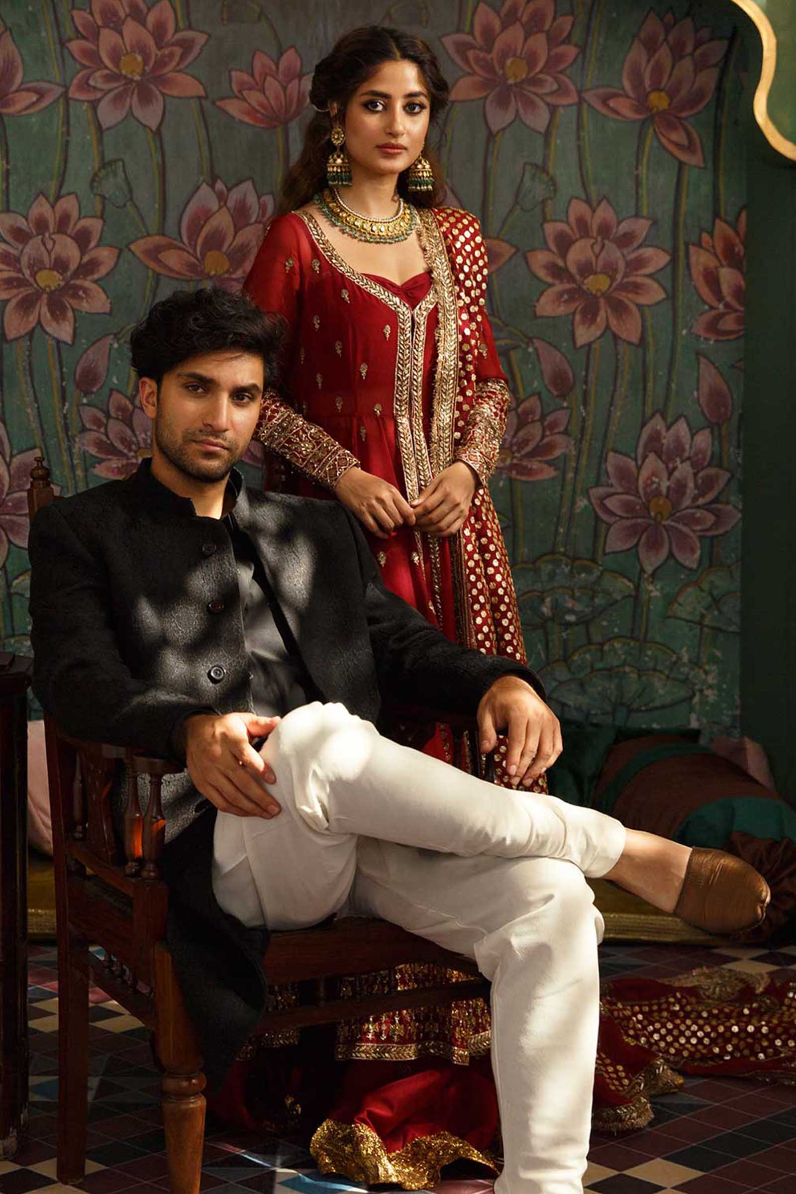 Red Zardozi Silk Lehenga Set (3-Piece) - Image 1