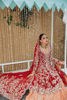 Red Zardozi Dabka Velvet Bridal Gown (3-Piece) - Image 4