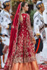 Red Zardozi Dabka Velvet Bridal Gown (3-Piece) - Image 6