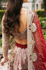 Pakistani Red Swarovski Embellished Velvet Bridal Lehenga Choli (3-Piece) - Image 15