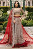 Pakistani Red Swarovski Embellished Velvet Bridal Lehenga Choli (3-Piece) - Image 2