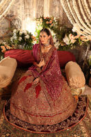 Red Zardozi Net Pishwas Dress (3-Piece) - Image 3