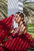 Pakistani Red Nakshi Sitara Organza Pishwas (2-Piece) - Image 6