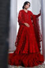 Red Embroidered Organza Pishwas Dress (2-Piece) - Image 2