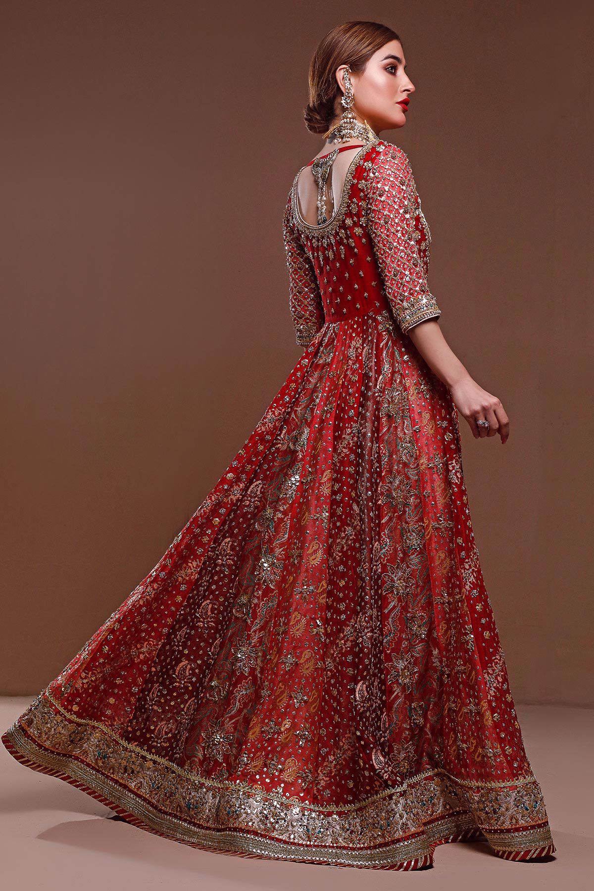 Red Hand Block Printed Silk Pishwas (3-Piece) - Image 7