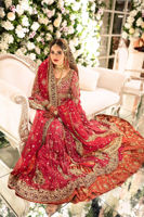 Cranberry Kaamdani Zardozi Silk Pishwas (3-Piece) - Image 4